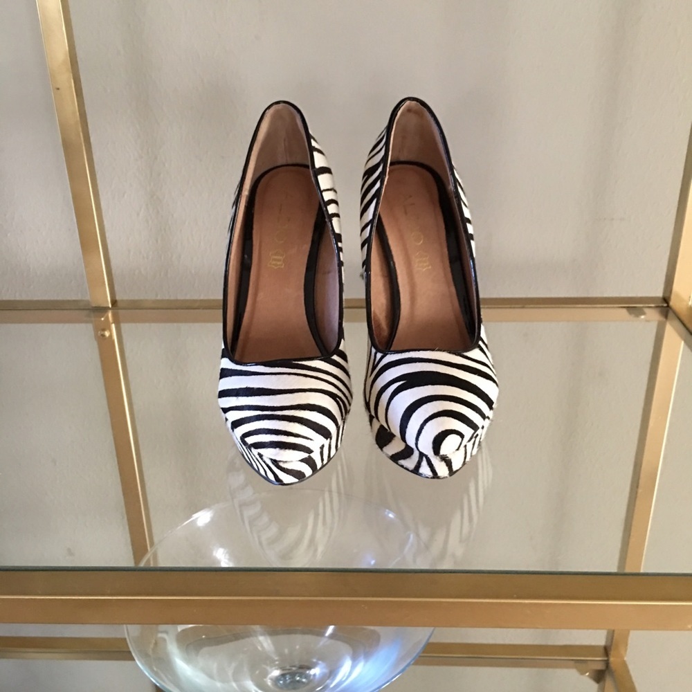ALDO Zebra print pumps